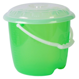 Ведро пластиковое 10л с крышкой мерное Дельфин, прозрачный, цвета в ассортименте Ар-Пласт 02027