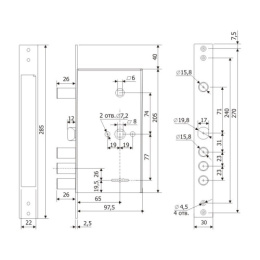 Замок врезной Гардиан-3015 Гардиан 8961