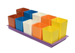 Набор для рассады пластиковый двухуровневый (5шт.х 500мл + 5шт.х 750мл), 460х180х120мм, микс* Чипполино 0342*