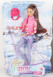 Кукла 29,5 см Зимний спорт, с аксессуарами 5 предметов, в коробке Defa Lucy 8520a/804843