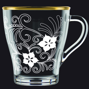 Кружка стеклянная 250мл Грация Флоксы Декостек 1649-ГЗ4