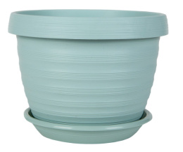 Горшок для цветов пластиковый Толедо с поддоном  7,0л d-27см h-21см мята 5plast 5PL0479