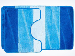 Комплект ковриков напольных для ванной и туалета на латекс. основе Enigma 2пр. 60х100см/50х60см толщина 12мм, голубой Aqua-Prime