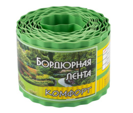 Лента бордюрная для газонов, грядок 9м h-10см Комфорт (эконом) зеленый 256027