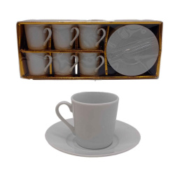 Набор кофейный фарфоровый 12 предметов 110мл белый, в п/у Радужный Дом РД85530