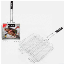 Решетка для барбекю хромированная 40х27х5см глубокая Ecos RD-103D/999612