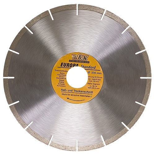 Диск алмазный 125х22мм сухая резка, сегментный, Europa Standard Sparta 73163