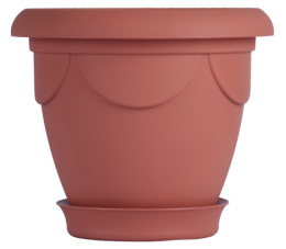 Кашпо пластиковое Верона с поддоном  6,5л d-25,5см h-22,5см терракотовый Ар-Пласт 07014