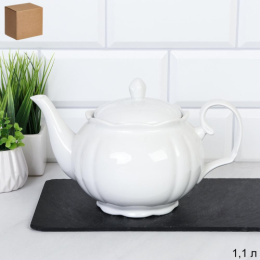 Чайник заварочный фарфоровый 1,10л белый, в инд/у RT-3643/736409