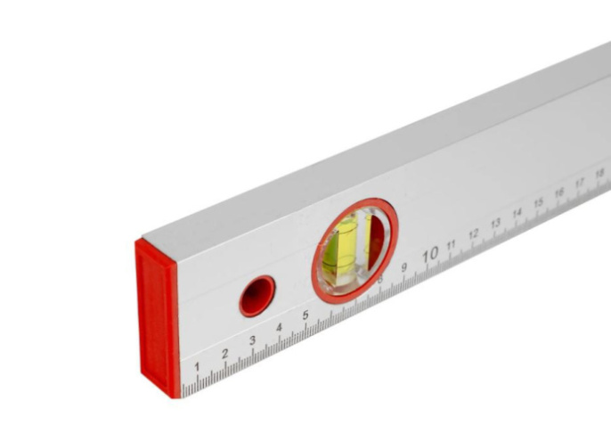 Уровень  600мм алюминиевый с 3 глазками, линейка, серебрянный Sparta 331235