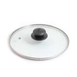 Крышка из термостойкого стекла с пароотводом d-22см, металлическим ободком, с пластиковой ручкой Appetite ZHI22GP