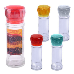 Мельница для специй стекло + пластик 13,5х4,5см, в ассортименте Мультидом МЕ76-65