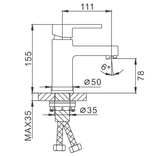 Смеситель для раковины Frap H72 F1072 Frap 33357