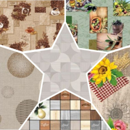 Скатерть ПВХ на нетканой основе прямоугольная 110х140см Mirella, в ассортименте