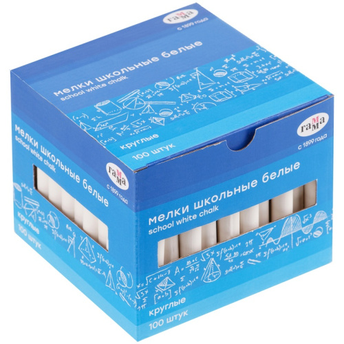 Мелки белые 100шт. Гамма, мягкие, круглые 2308194