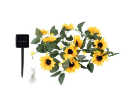 Фонарь садовый гирлянда на солнечной батарее  25 светодиодов, 8 режимов, 2,4м, насадка подсолнухи Park 107203