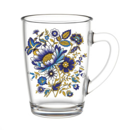 Кружка стеклянная 300мл Капучино Милори Декостек 334-Д
