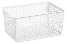 Корзина универсальная пластиковая  3,2л 23х16х11см Линден белый Homver 221313229/01