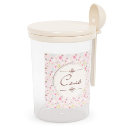 Банка для сыпучих пластиковая 1,0л круглая с ложкой Ассорти Соль Альтернатива М1716