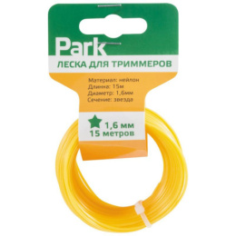 Леска для триммера звезда 1,6мм, 15м, на подвесе Park 990589