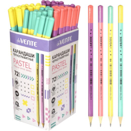 Карандаш чернографитный Devente Pastel HB 2мм, трехгранный, ассорти 5032902