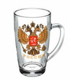 Кружка стеклянная 400мл Герб России Gid Glass D1488/20