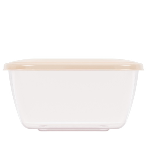 Контейнер для СВЧ пластиковый 2,0л квадратный, бежевый Альтернатива М8790