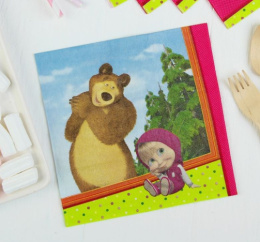 Салфетки бумажные  12шт. 33х33см Маша и Медведь 1502-1842/1984501