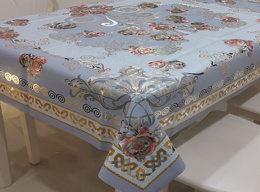 Клеенка - скатерть на тканевой основе 120х150см 20шт. в рулоне Жасмин 007F-S