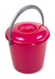 Ведро пластиковое  7л с крышкой Соло, цвета в ассортименте Martika С632К