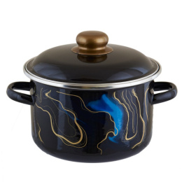 Кастрюля эмалированная Mirage / Вечерний мираж 2,0л цилиндрическая с металл. крышкой Appetite 1RD161M