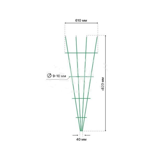 Шпалера металлическая 0,61х1,82м Веерная LDN