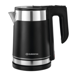 Чайник электрический 1,8л 1500Вт, нержавеющая сталь, пластик, диск, черный Eurostek EEK-2023