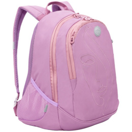 Рюкзак Grizzly, розовый, анатомическая спинка, 2 отделения, 3 кармана RD-240-2/2