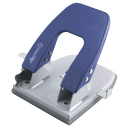 Дырокол  45 листов Attomex, металлический, с линейкой, синий, в картон. коробке 4020314