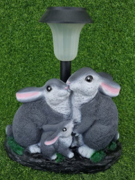 Фигурка садовая из полистоуна-фонарь Зайцы 18х28х21см ТулаСад 308