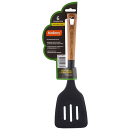 Лопатка нейлоновая с прорезями 33,5см пластиковая ручка/дизайн под дерево, Foresta Mallony 006459