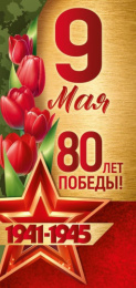 Открытка 9 Мая! 80 лет Победы! 3,0000401