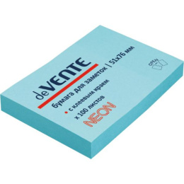 Блок самоклеящийся 76х51 голубой неон 100 листов Devente 2010316