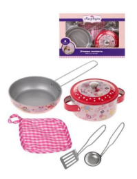 Набор детской посуды металлический  6 предметов Принцесса, в коробке Mary Poppins 453345