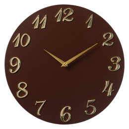 Часы настенные круглые d-35см из МДФ с открытой стрелкой Классика, коричневый Рубин 3539-002
