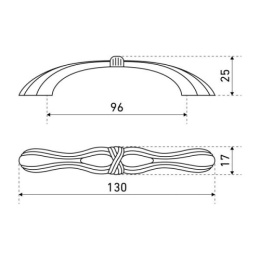 Ручка-скоба мебельная StahlBuro C2533-96 2шт., AS состаренное серебро StahlBuro 42762