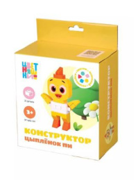 Конструктор пластиковый блочный Цветняшки. Цыпленок Пи, 22 элемента, в коробке On Time 45178