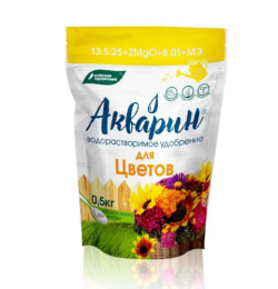 Акварин для цветов 500г удобрение водорастворимое комплексное, марка 7, дой-пак Буйские удобрения