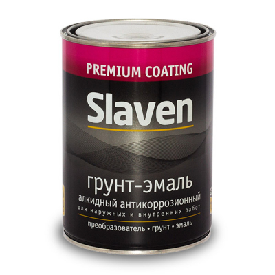 Грунт-эмаль "Slaven" быстросохнущий антикор. белый 0,5кг Р14873