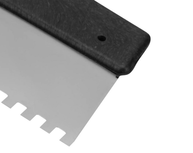 Шпатель нержавеющий 300мм пластиковая ручка, зуб 6х6мм Сибртех 85467