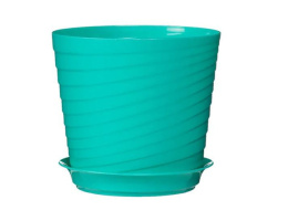 Горшок для фиалок пластиковый Верона с поддоном 0,75л d-11см h-10см бирюза 5plast 5PL0386