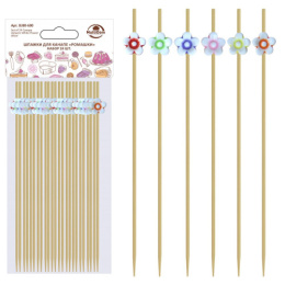 Шпажки для канапе бамбуковые набор 24шт. 12см Ромашки Мультидом BJ80-600