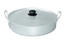 Сковорода алюминиевая 34см с крышкой металлические ручки, для грибов Калитва 12342
