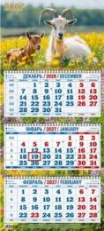 Календарь трехблочный 2027 год Год козы. Вид 5 4527014
